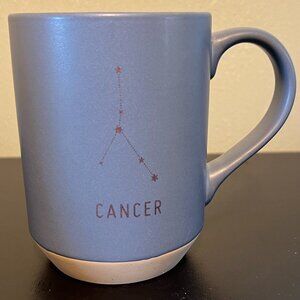 CANCER Zodiac Horoscope Astrology Constellation Matte Blue Pottery Mug ~ FRINGE